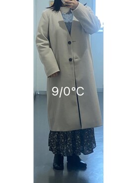 「Honeys（ハニーズ）のアイテム（チェスターコート）」を使った、naomiさん（レディース・158cm）の冬コーディネート