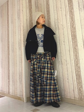 「アイテム（ニットキャップ/ビーニー）」を使った、KOHARUさん（レディース・157cm・20代）の秋コーディネート