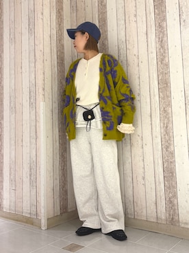 「ニット/セーター」｜「アイテム（帽子）」を使った、KOHARUさん（レディース・157cm）の秋コーディネート