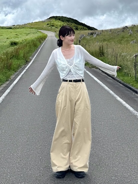 「アイテム（カーディガン/ボレロ）」を使った、ayakaさん（レディース・164cm）の夏コーディネート