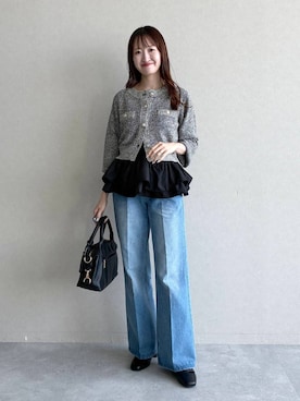 「mysty woman（ミスティウーマン）のビットヒールローファー 1050648（ローファー、ブラック系）」を使った、ひ　な　たさん（レディース・160cm）の秋コーディネート