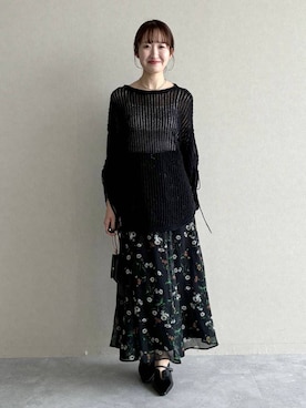 「mysty woman（ミスティウーマン）のアイテム（スカート）」を使った、ひ　な　たさん（レディース・160cm）の冬コーディネート