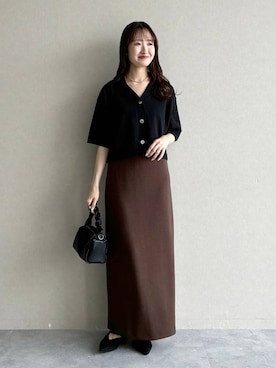 「mysty woman（ミスティウーマン）のアイテム（ニット/セーター）」を使った、ひ　な　たさん（レディース・160cm）の夏コーディネート