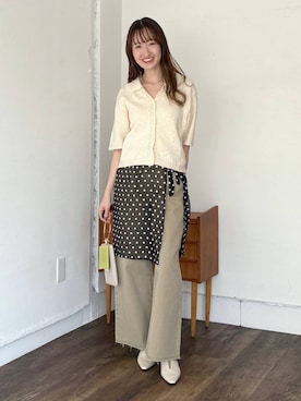 「mysty woman（ミスティウーマン）のカーブネックカフ 595936（ネックレス、シルバー系）」を使った、ひ　な　たさん（レディース・160cm）の春コーディネート