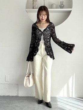 「mysty woman（ミスティウーマン）のコインネックレス  495876（ネックレス、シルバー系）」を使った、ひ　な　たさん（レディース・160cm）の春コーディネート