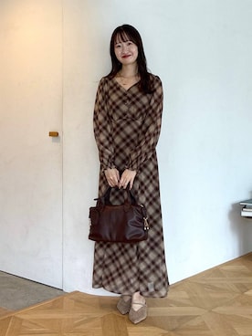 「mysty woman（ミスティウーマン）のアイテム（バッグ）」を使った、ひ　な　たさん（レディース・160cm）の秋コーディネート