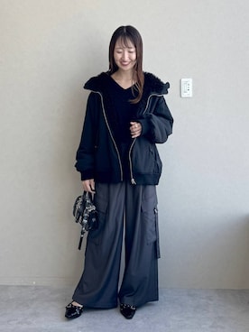 「PAGEBOY（ページボーイ）の【選べる着丈/前後2WAY/マシンウォッシャブル】マルチWAYネックプルオーバー/ニット（ニット/セーター）」を使った、ひ　な　たさん（レディース・160cm）の秋コーディネート