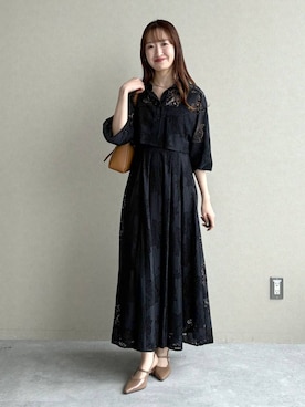 「mysty woman（ミスティウーマン）のカーブネックカフ 595936（ネックレス、シルバー系）」を使った、ひ　な　たさん（レディース・160cm）の春コーディネート