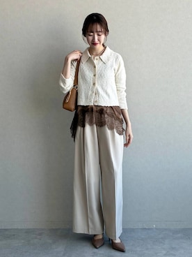 「mysty woman（ミスティウーマン）のアイテム（スラックス）」を使った、ひ　な　たさん（レディース・160cm）の冬コーディネート