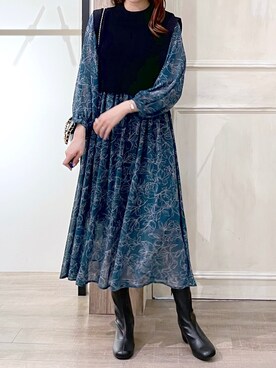 「ストレッチブーツ」｜ひ　な　たさん（レディース・160cm・20代）の秋コーディネート