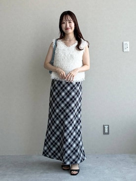「mysty woman（ミスティウーマン）のアソートナローマーメイドスカート　1052528（スカート、グレー系）」を使った、ひ　な　たさん（レディース・160cm）の夏コーディネート