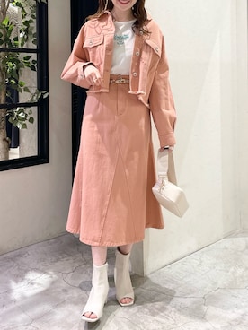 「はじめましてコーデ」｜「アイテム（デニムジャケット）」を使った、ひ　な　たさん（レディース・160cm）の春コーディネート