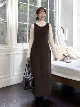 「ボストンバッグ」｜ひ　な　たさん（レディース・160cm）の冬コーディネート