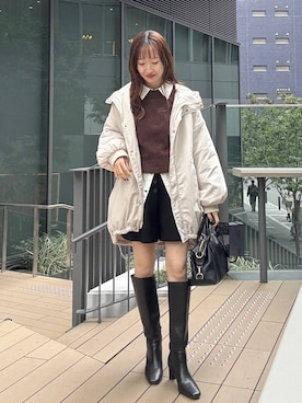 「アイテム（ボストンバッグ）」を使った、ひ　な　たさん（レディース・160cm・30代）の冬コーディネート