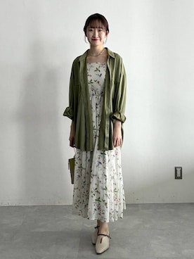 「mysty woman（ミスティウーマン）のカーブネックカフ 595936（ネックレス、シルバー系）」を使った、ひ　な　たさん（レディース・160cm）の春コーディネート