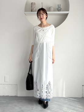 「mysty woman（ミスティウーマン）のコインネックレス  495876（ネックレス、シルバー系）」を使った、ひ　な　たさん（レディース・160cm）の春コーディネート