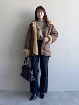 「体型カバー」｜「アイテム（アクセサリー）」を使った、ひ　な　たさん（レディース・160cm）の冬コーディネート