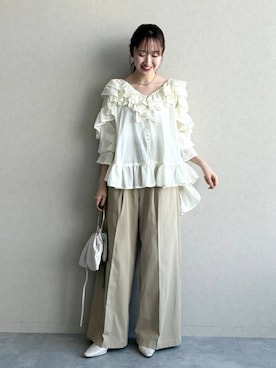 「アイテム（チノパンツ）」を使った、ひ　な　たさん（レディース・160cm）の春コーディネート