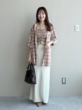 「mysty woman（ミスティウーマン）のアイテム（ボストンバッグ）」を使った、ひ　な　たさん（レディース・160cm）の夏コーディネート