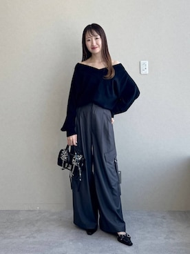 「PAGEBOY（ページボーイ）の【選べる着丈/前後2WAY/マシンウォッシャブル】マルチWAYネックプルオーバー/ニット（ニット/セーター）」を使った、ひ　な　たさん（レディース・160cm）の秋コーディネート