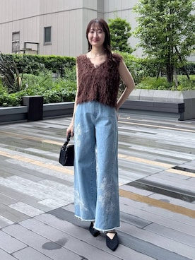「mysty woman（ミスティウーマン）のアイテム（デニムパンツ）」を使った、ひ　な　たさん（レディース・160cm）の夏コーディネート