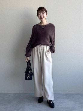 「ウエストゴム」｜「アイテム（アクセサリー）」を使った、ひ　な　たさん（レディース・160cm）の冬コーディネート