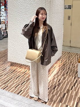 「mysty woman（ミスティウーマン）の【復刻！/WEB限定アイテム】ソルベシアーニット　190297（ニット/セーター、ホワイト系）」を使った、ひ　な　たさん（レディース・160cm）の春コーディネート