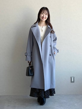 「mysty woman（ミスティウーマン）の羽織るだけで上品見え　ツイードライクカーディガン長袖　1077985（カーディガン/ボレロ、ホワイト系）」を使った、ひ　な　たさん（レディース・160cm）の秋コーディネート