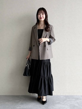 「mysty woman（ミスティウーマン）のアイテム（ショルダーバッグ）」を使った、ひ　な　たさん（レディース・160cm）の秋コーディネート