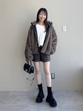 「アイテム（ブルゾン）」を使った、ひ　な　たさん（レディース・160cm・30代）の秋コーディネート