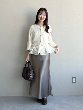 「mysty woman（ミスティウーマン）のビットヒールローファー 1050648（ローファー、ブラウン系）」を使った、ひ　な　たさん（レディース・160cm）の秋コーディネート