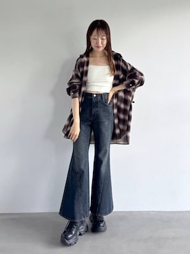 「アイテム（ブラウン系）」を使った、ひ　な　たさん（レディース・160cm）の夏コーディネート