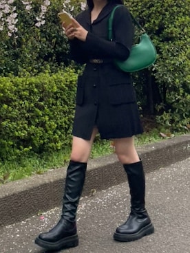 「韓国風コーデ」｜「アイテム（ジャケット/アウター）」を使った、うちゃんさん（レディース・152cm）の春コーディネート
