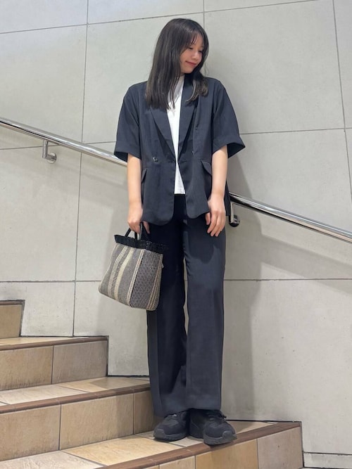 セール☆『UR TECH DRYLUXE』リネンライクサイドベルトジレ UR TECH DRYLUXE』リネンライクジャケット（テーラード