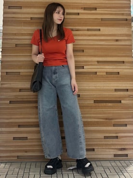 「SENSE OF PLACE by URBAN RESEARCH（センスオブプレイスバイアーバンリサーチ）のアイテム（サンダル）」を使った、はつねさん（レディース・159cm）の夏コーディネート