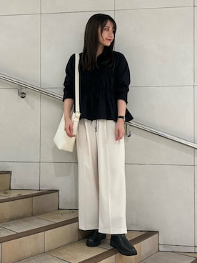 「SENSE OF PLACE by URBAN RESEARCH（センスオブプレイスバイアーバンリサーチ）の『消臭』サイドゴアボリュームソールブーツ（ブーツ）」を使った、はつねさん（レディース・159cm）の冬コーディネート