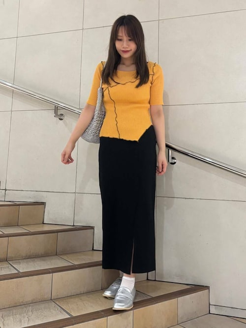 『UR TECH DRYLUXE』リネンライクスリットタイトスカート