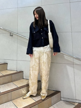 「SENSE OF PLACE by URBAN RESEARCH（センスオブプレイスバイアーバンリサーチ）のメタリックポインテッドシューズ（パンプス）」を使った、はつねさん（レディース・158cm）の冬コーディネート