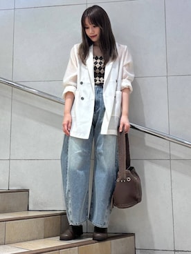 「アイテム（キャミソール、ブラウン系）」を使った、はつねさん（レディース・159cm）の夏コーディネート