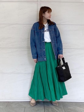 「URBAN RESEARCH Sonny Label（アーバンリサーチサニーレーベル）のアイテム（デニムジャケット）」を使った、はつねさん（レディース・158cm）の春コーディネート