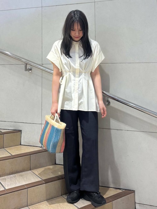 UR TECH DRYLUXE』リネンライクワイドパンツ（スラックス
