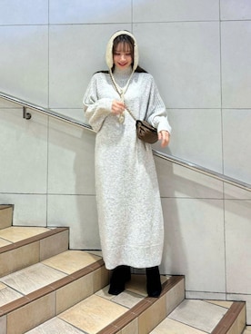 「アイテム（イヤーマフ）」を使った、はつねさん（レディース・159cm）の秋コーディネート