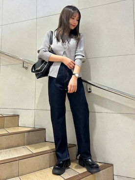 「SENSE OF PLACE by URBAN RESEARCH（センスオブプレイスバイアーバンリサーチ）の『消臭』サイドゴアボリュームソールブーツ（ブーツ）」を使った、はつねさん（レディース・159cm）の冬コーディネート