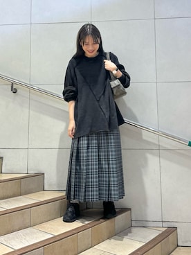 「スウエットパンツ」｜「アイテム（スウェット）」を使った、はつねさん（レディース・159cm）の秋コーディネート