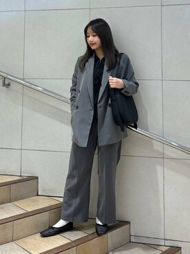 「SENSE OF PLACE by URBAN RESEARCH（センスオブプレイスバイアーバンリサーチ）のアイテム（テーラードジャケット）」を使った、はつねさん（レディース・158cm）の冬コーディネート
