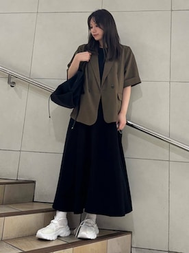 「アイテム（テーラードジャケット）」を使った、はつねさん（レディース・159cm）の夏コーディネート