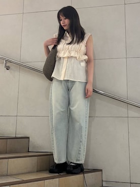 「お出掛けコーデ」｜はつねさん（レディース・159cm）の夏コーディネート