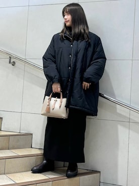 「SENSE OF PLACE by URBAN RESEARCH（センスオブプレイスバイアーバンリサーチ）のポンチタイトスカート（スカート）」を使った、はつねさん（レディース・159cm）の冬コーディネート