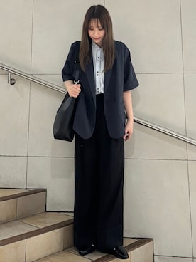 「SENSE OF PLACE by URBAN RESEARCH（センスオブプレイスバイアーバンリサーチ）のアイテム（テーラードジャケット）」を使った、はつねさん（レディース・159cm）の夏コーディネート