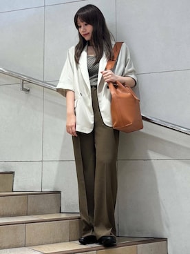「SENSE OF PLACE by URBAN RESEARCH（センスオブプレイスバイアーバンリサーチ）のアイテム（テーラードジャケット）」を使った、はつねさん（レディース・159cm）の夏コーディネート
